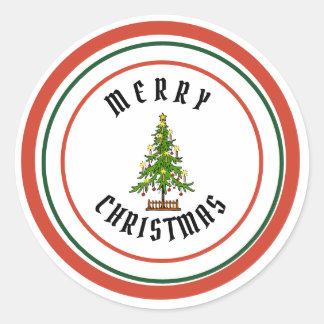 MERRY CHRISTMAS CLASSIC ROUND Sticker