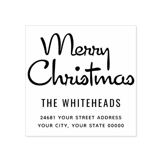 Merry Christmas Classic Script Gummistempel (Prägung)