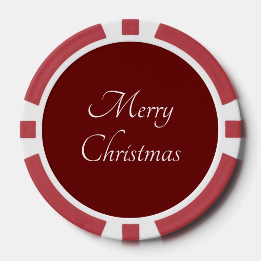 Merry Christmas Classic Script Simple Red Pokerchips (Vorderseite)