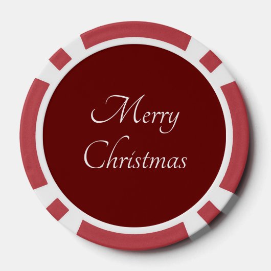 Merry Christmas Classic Script Simple Red Pokerchips (Rückseite)