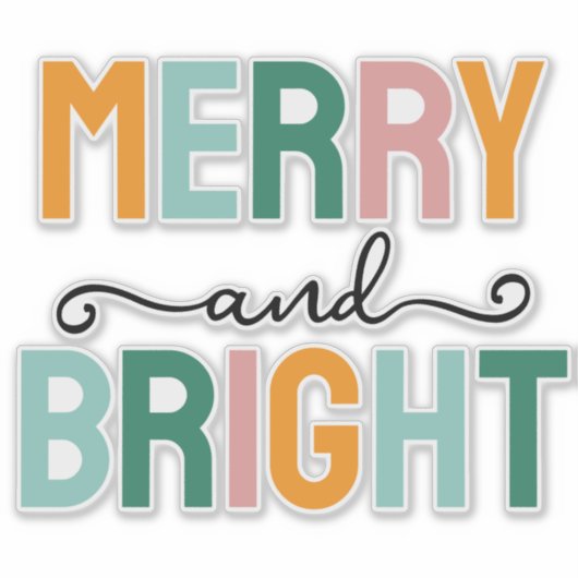 Merry Christmas Classical Unique Minimalist Plain Aufkleber (Vorderseite)