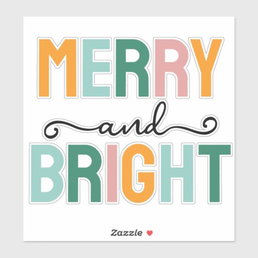 Merry Christmas Classical Unique Minimalist Plain Aufkleber (Blatt)