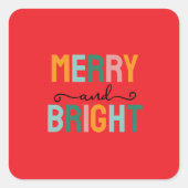 Merry Christmas Classical Unique Minimalist Plain Quadratischer Aufkleber (Vorderseite)
