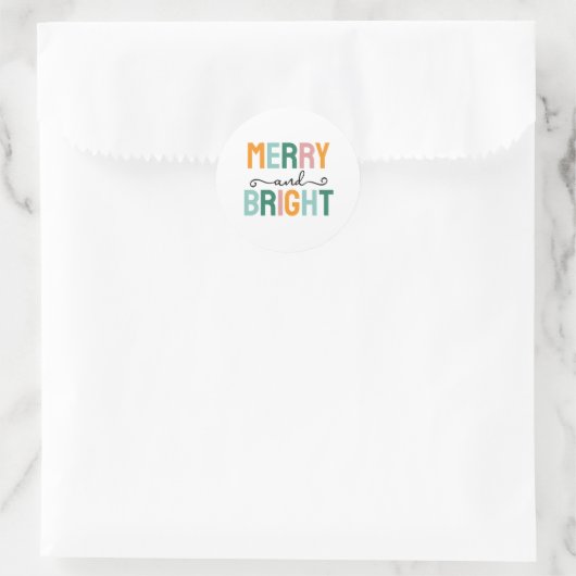 Merry Christmas Classical Unique Minimalist Plain Runder Aufkleber (Tasche)
