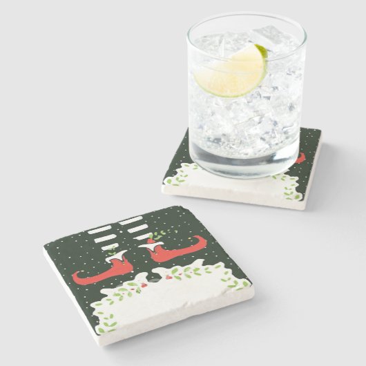 Merry Christmas coaster Steinuntersetzer (Seitenansicht)