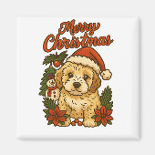 Merry Christmas Cockapoo Magnet (Vorne)