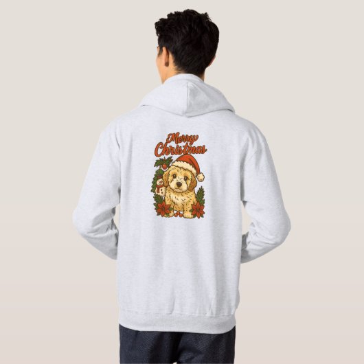 Merry Christmas Cockapoo T-Shirt Hoodie (Schwarz voll)