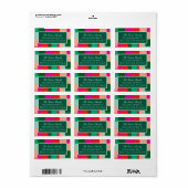 Merry Christmas Color Block Green Mailing Address Adressaufkleber (Vorne)