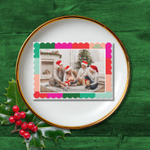 Merry Christmas Color Block Photo Holiday Card