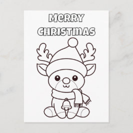 Merry Christmas Color Me Reindeer  Postkarte
