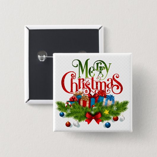 Merry Christmas, Colorful design, Button (Vorne & Hinten)