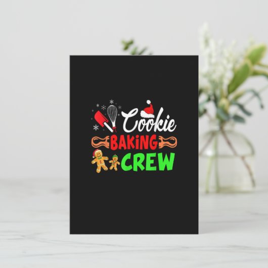 Merry Christmas Cookie Baking Crew Funny Baking Ba Einladung (Stehend Vorderseite)