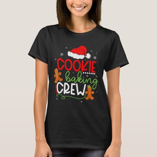 Merry Christmas Cookie Baking Crew Ginger Santa Pa T-Shirt (Vorderseite)