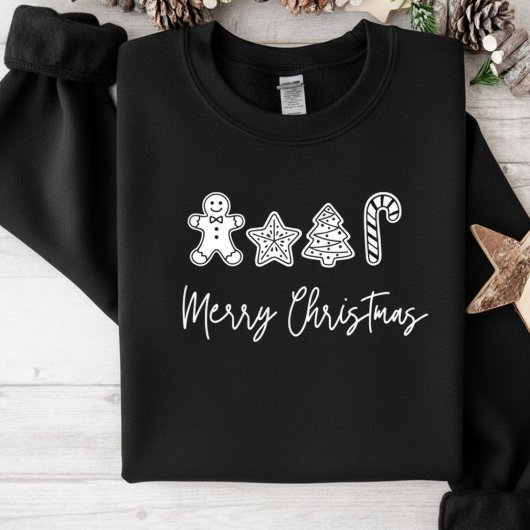 Merry Christmas Cookie Festive Holiday Sweatshirt
