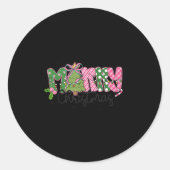 Merry Christmas Coquette Bow Family Xmas Men Women Runder Aufkleber (Vorderseite)