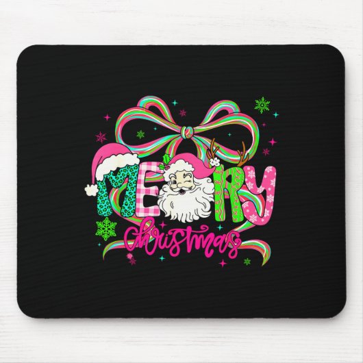 Merry Christmas Coquette Bow Nk Santa Claus Girl W Mousepad (Vorne)