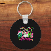 Merry Christmas Coquette Bow Nk Santa Claus Girl W Schlüsselanhänger (Vorderseite)