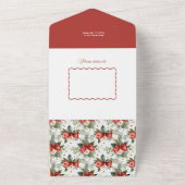 Merry Christmas Coquette Bow, Ribbon Frame 1 Photo All In One Einladung (Außenbereich)