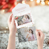 Merry Christmas Coquette Bow, Ribbon Frame 1 Photo All In One Einladung