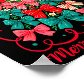 Merry Christmas Coquette Bow Tree Retro Xmas For W Poster (Ecke)