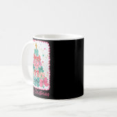 Merry Christmas Coquette Bow Xmas Tree Holiday Gir Kaffeetasse (Vorderseite Links)