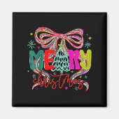 Merry Christmas Coquette Preppy Bow Tree For Woman Magnet (Vorne)