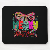 Merry Christmas Coquette Preppy Bow Tree For Woman Mousepad (Vorne)