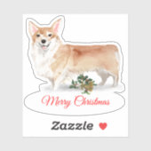Merry Christmas Corgi Custom-Cut Vinyl Aufkleber (Blatt)