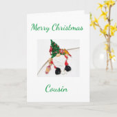 MERRY CHRISTMAS **COUSIN** KARTE (Gelbe Blume)