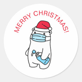 MERRY CHRISTMAS COVID19.Classic Round Sticker