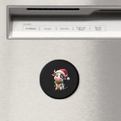 Merry Christmas Cow Santa Christmas Lights Cow Xma Magnet (In Situ (Geschirrspüler))