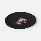 Merry Christmas Cow Santa Christmas Lights Cow Xma Pappteller (Schrägansicht)