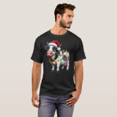 Merry Christmas Cow Santa Christmas Lights Cow Xma T-Shirt (Vorne ganz)