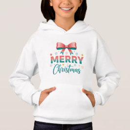Merry Christmas Cozy Kids Festive Bow Sweatshirt