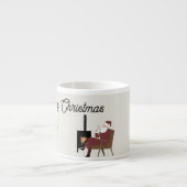 Merry Christmas Cozy Santa Fireplace Espresso Mug Espressotasse (Vorderseite)