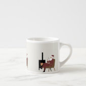 Merry Christmas Cozy Santa Fireplace Espresso Mug Espressotasse (Rechts)