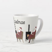 Merry Christmas Cozy Santa Fireplace Latte Coffee Milchtasse (Rechte Ecke)
