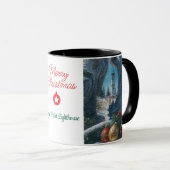 Merry Christmas Crisp Point Lighthouses Tasse (VorderseiteRechts)
