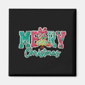 Merry Christmas Crochet Xmas Tree Pajamas Holiday Magnet (Vorne)
