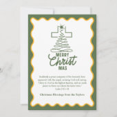 Merry Christmas Cross Tree Blessings Feiertagskarte (Vorderseite)