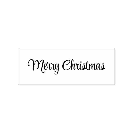 Merry Christmas Cursive Script Text Template Gummistempel (Prägung)