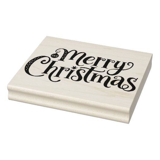 Merry Christmas Cursive Typography Gummistempel (Stempel)