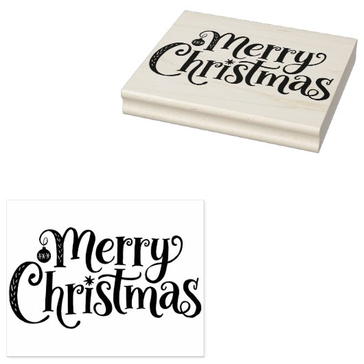 Merry Christmas Cursive Typography  Gummistempel (Stempel)