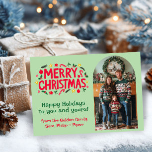 MERRY CHRISTMAS CUSTOM Arch FOTO Xmas Feiertag Feiertagskarte