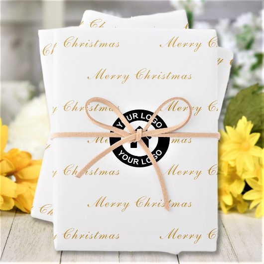 Merry Christmas Custom Business Logo Muster Geschenkpapier Set