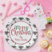 Merry Christmas – Custom Family Greeting Pappteller (Party)