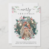 Merry Christmas Custom Foto Mistletoe Feiertagskarte (Vorderseite)