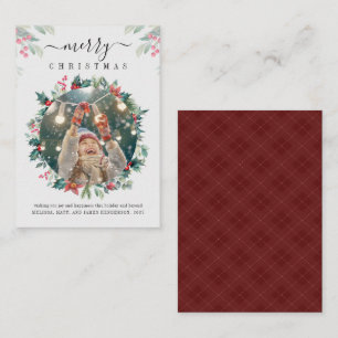 Merry Christmas Custom Foto Mistletoe Mitteilungskarte