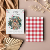 Merry Christmas Custom Foto Mistletoe Mitteilungskarte