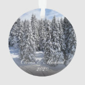 Merry Christmas Custom Foto und zweiseitiger Text Ornament (Rückseite)